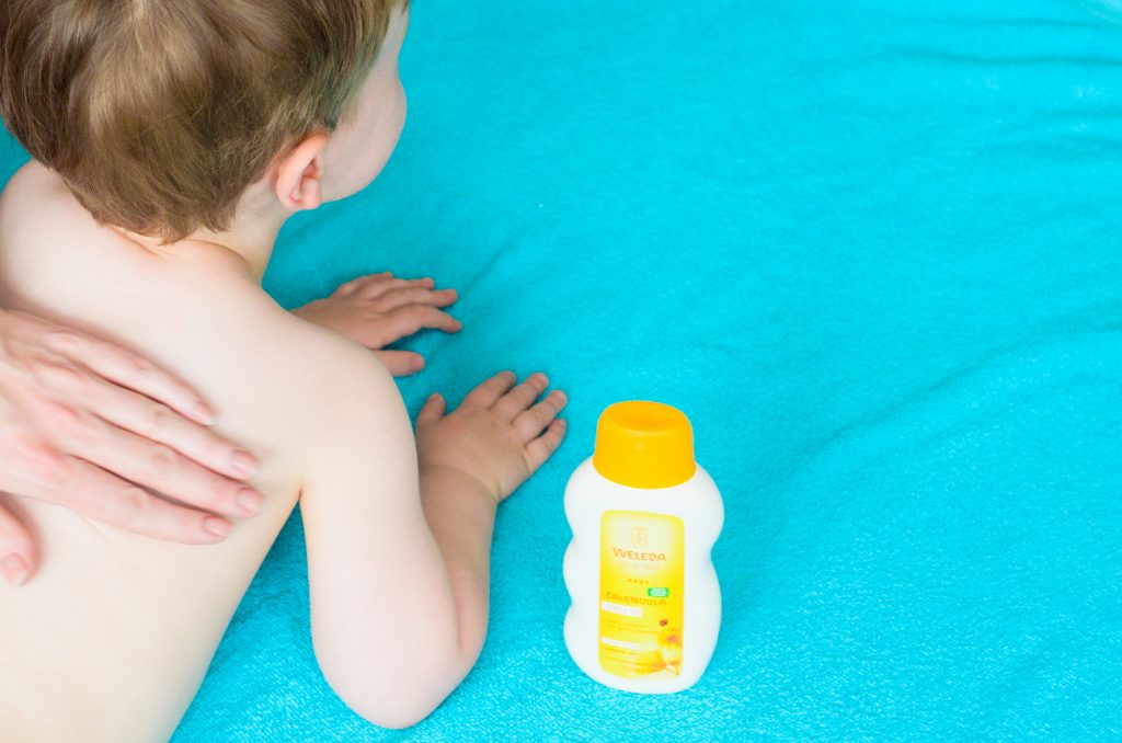 Toddler massage with Weleda Calendula Oil