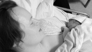 Jonah and I having skin to skin an hour after his birth