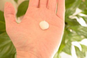 How Green People gentle cleanse and makeup remover looks in my hand