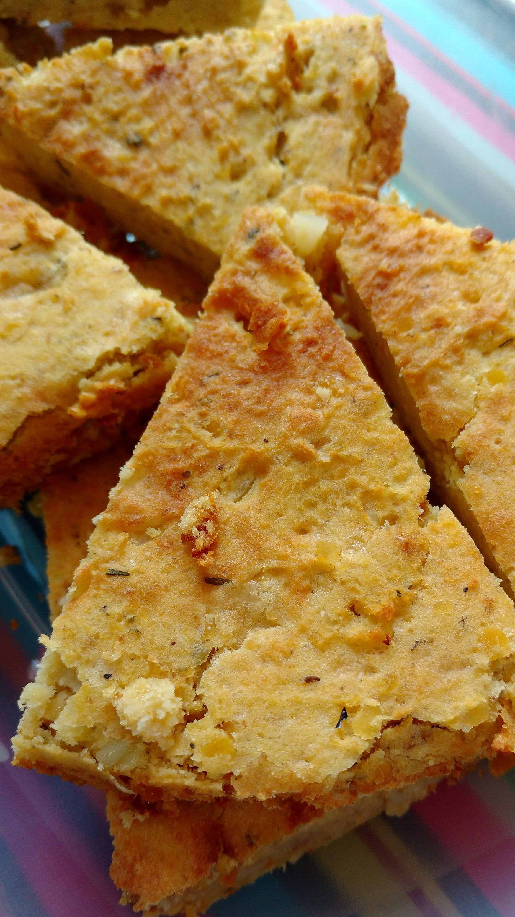 Cheese and lentil wedges