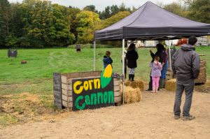 The corn cannon at Birchfield Farm Pumpkin Festival
