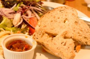 Tasty chicken sandwich for lunch