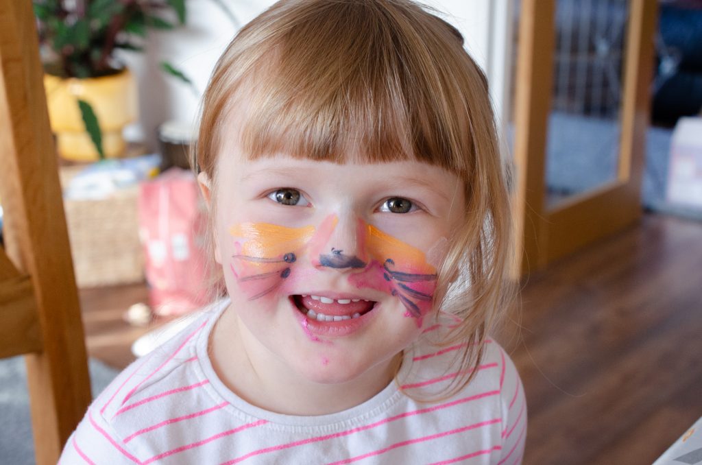 Lydia with her cat face paint!