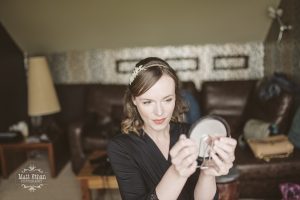 Me wearing MAC Vegas Volt lipstick on our wedding day