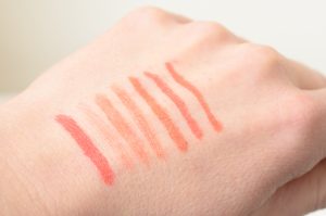 Natural lipstick swatches