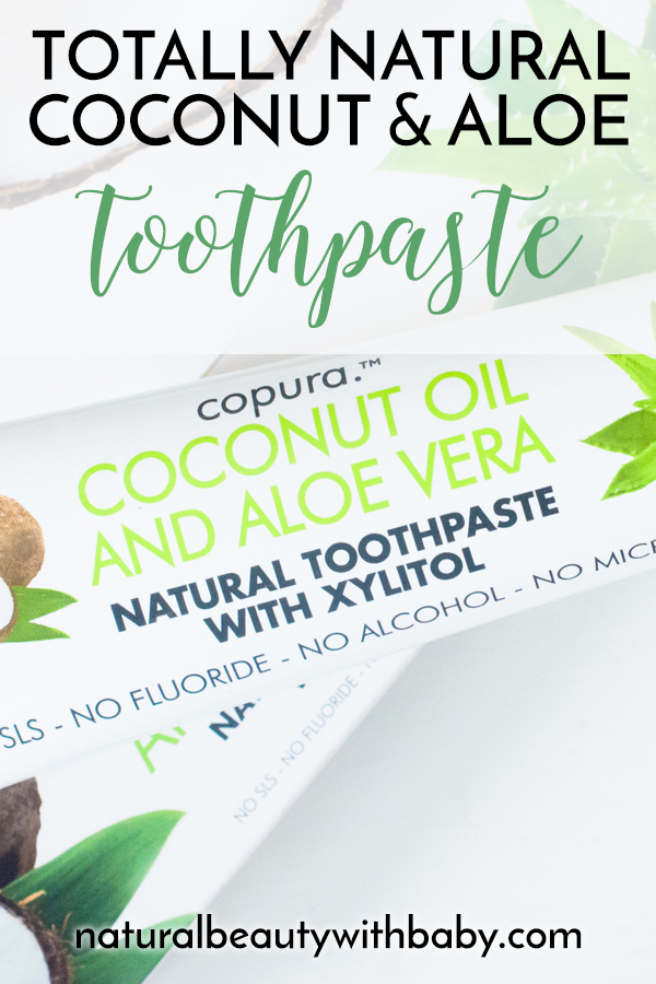 A totally natural toothpaste with beneficial ingredients like coconut oil and aloe vera - Copura Coconut and Aloe Toothpaste. Read my full review!