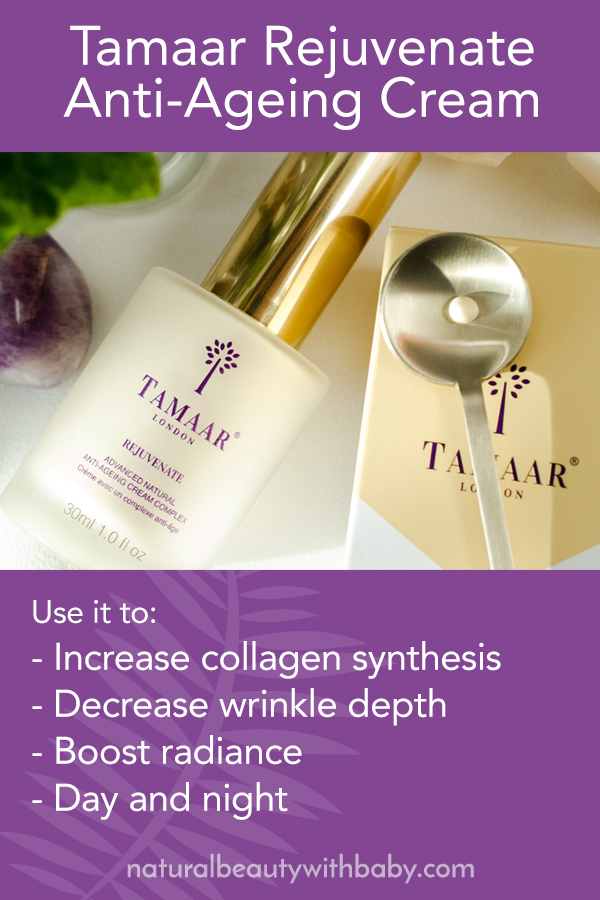 How to address the needs of ageing skin with anti-ageing face cream. In this post I look at the benefits of and ingredients in Tamaar Rejuvenate and how they can help increase collagen production and fight wrinkles. #skincare #antiageing