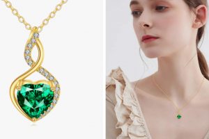 Deliver Love and Care with YFN Jewelry's Heart-Shaped Emerald Necklace