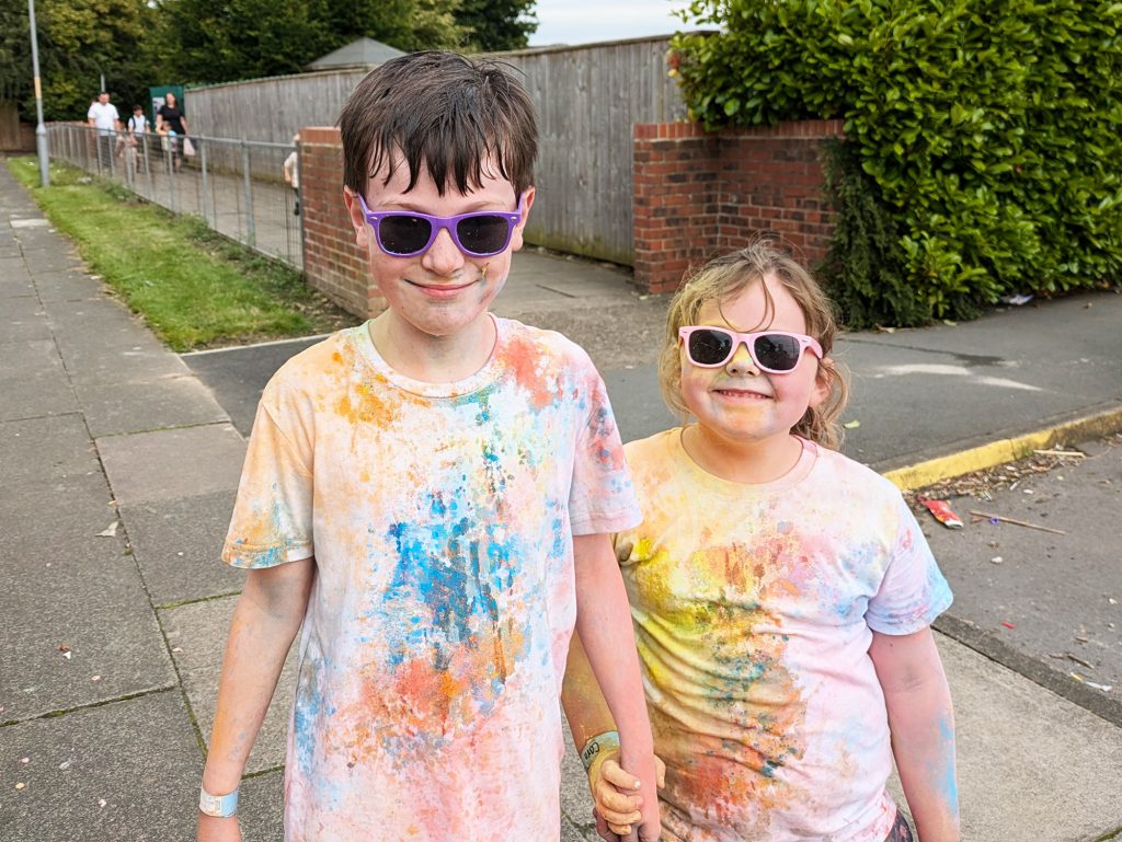 Happy faces after completing the colour run