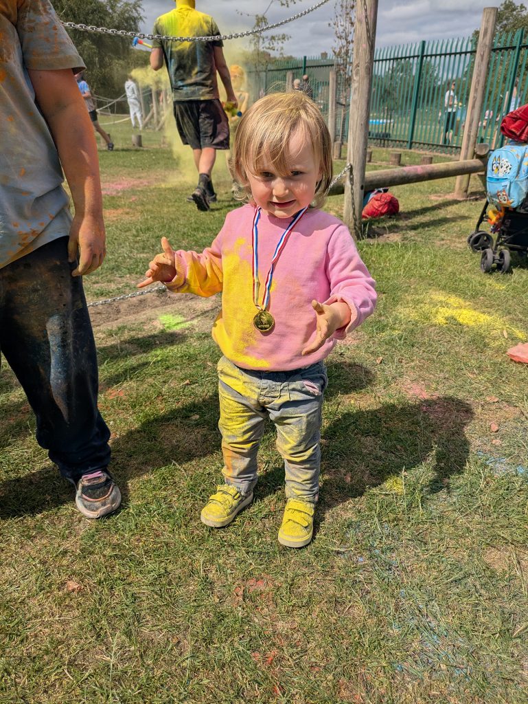 Ellie at the colour run at school