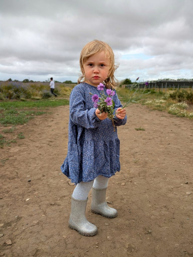 Eleanor in the wild flower field