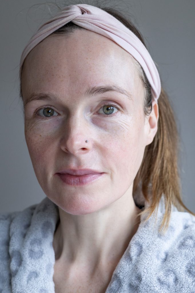 After mixing with moisturiser and applying to face.