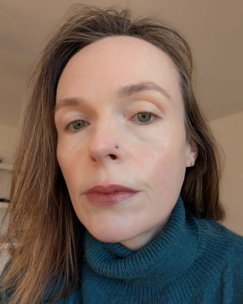 Wearing Hot Cocoa Balm Dotcom