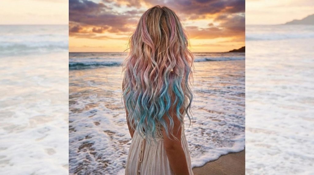 Mermaid waves on the beach