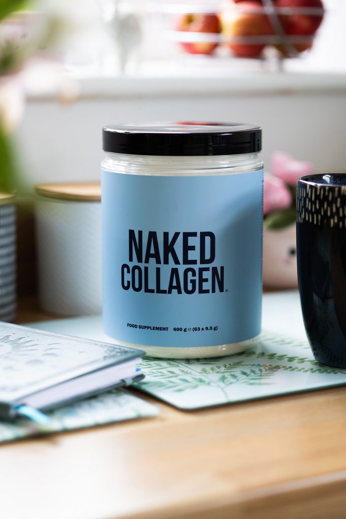 Naked Collagen tub in the kitchen